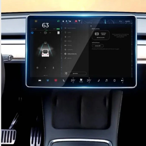 Ekran koruyucu film 15inch 2017-24  TESLA Y model - HD Tempered / CAFI216 ürün görseli 1