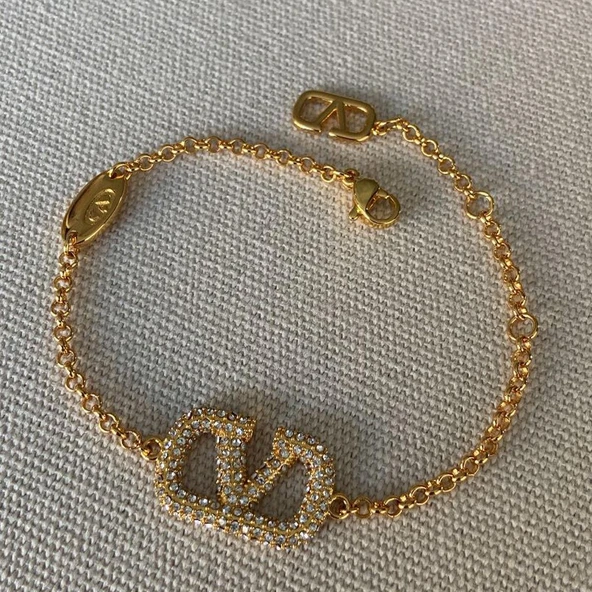 Zirkon Taşlı Gold Şık Çelik Bileklik - Resim 3