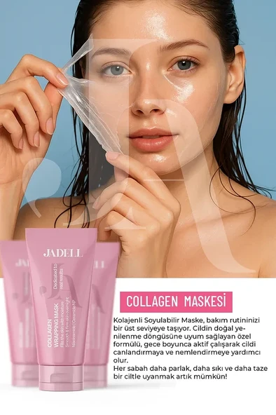 JADELL Soyulabilen Gözenek Sıkılaştırıcı Aydınlatıcı Derin Nemlendirici Vegan Kolajen Gece ve Gündüz Yüz Maskesi 75 ML - 3