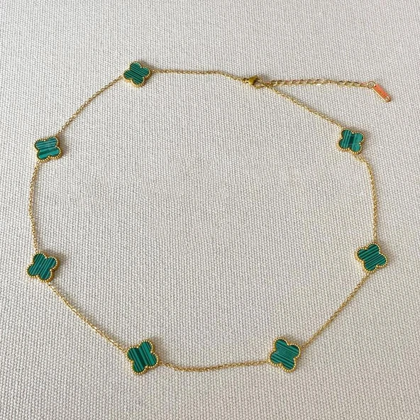 Yonca Gold Kolye 3'lü Bileklik Set - Resim 3