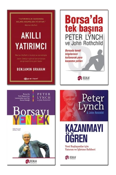 Akılı Yatırmcı + Borsada Tek Başına + Borsayı Yenmek + Kazanmayı Öğren / 4lü Kitap Seti - 1