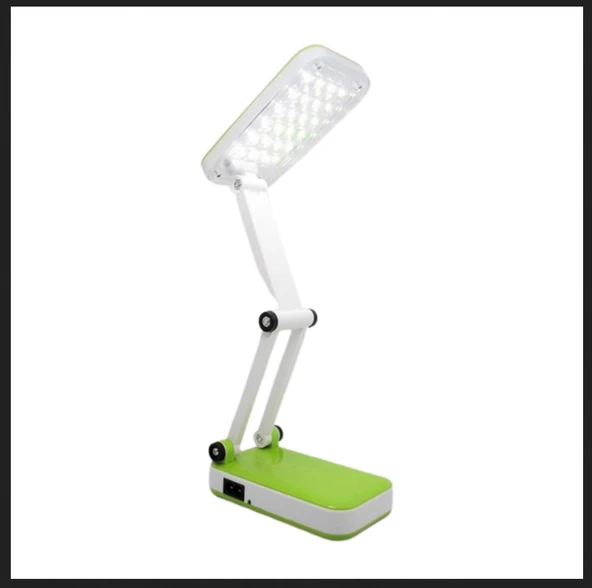 YEŞİL RENK PORTATİF KATLANABİLİR ŞARJLI MASA LAMBASI TAŞINABİLİR KAMP LAMBASI KİTAP OKUMA LAMBASI - Resim 2