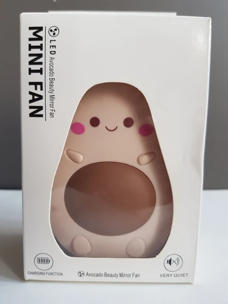 Sevimli Avokado Tasarımlı Led Işıklı USB Kablolu Mini Fan I Masa Üstü Ve Boyun Kullanımı Vantilatör - 4