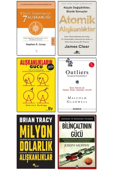Outlies + Etkilli Insanlarn 7 Alışkanlğı Alışkanlkların Gücü Bilnçaltının Atomk Alışkanlklar 6lı Set ürün görseli