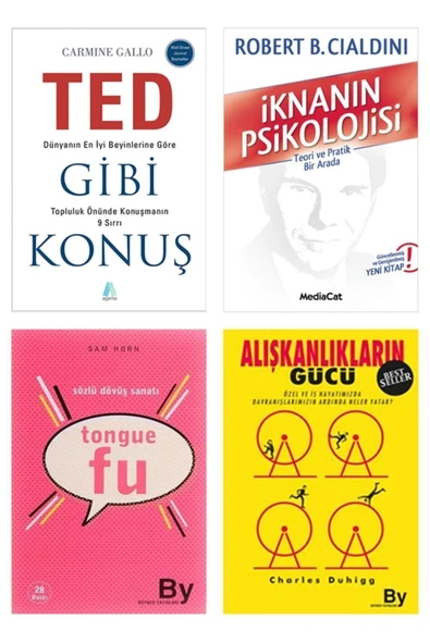 Teb Gibi Konuş + Iknanın Psikolojsi + Tonge Fu Sözülü Dövüş Sanatı + Alışkanlıkların Gücü / 4 Kitap Set ürün görseli
