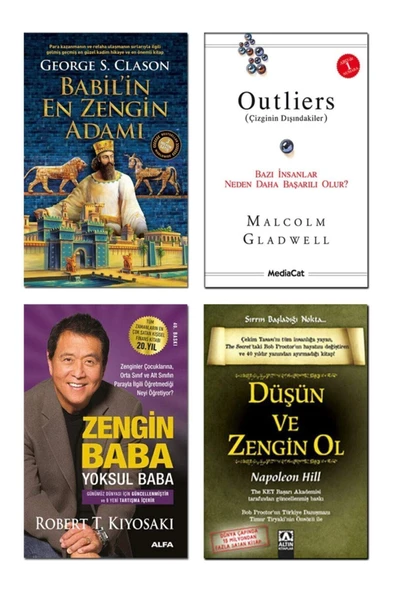 Set- Kısaltılmış Bablin En Zengn Adamı Outlers Zengn Baba Yoksul Baba Düşün Ve Zengn Ol ürün görseli