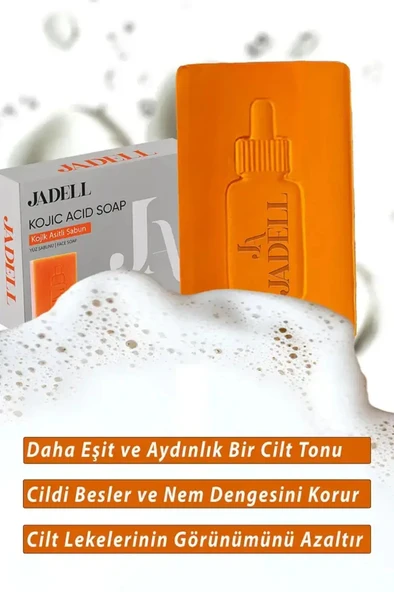 JADELL Kojik ve Ferulik Asit Özlü Aydınlatıcı Besleyici Nemlendirici Cilt Tonu Eşitleyici Leke Ve Kararma Karşıtı Sabun 100 GR - 6