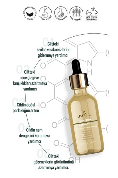 JADELL Niacinamide, hyaluronic Acid Aydınlatıcı Canlandırıcı Gözenek Sıkılaştırıcı Alkol, Paraben İçermeyen Leke Karşıtı Serum 30 ml - 5