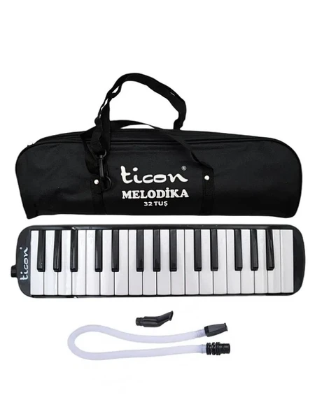 32 Tuşlu Bez Çanta Melodika Siyah