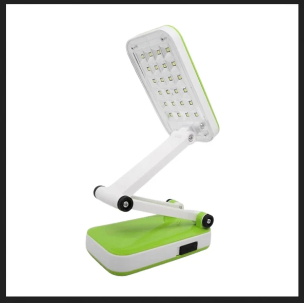 YEŞİL RENK PORTATİF KATLANABİLİR ŞARJLI MASA LAMBASI TAŞINABİLİR KAMP LAMBASI KİTAP OKUMA LAMBASI ürün görseli