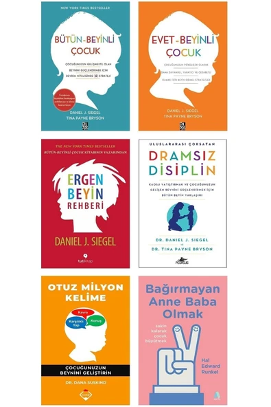 Çocuk Eğitimi 6lı Set (bütün/evet Beyinli Çocuk + Dramsız Disip. + Ergen Beyin + Otuz Milyon Kelime. ürün görseli