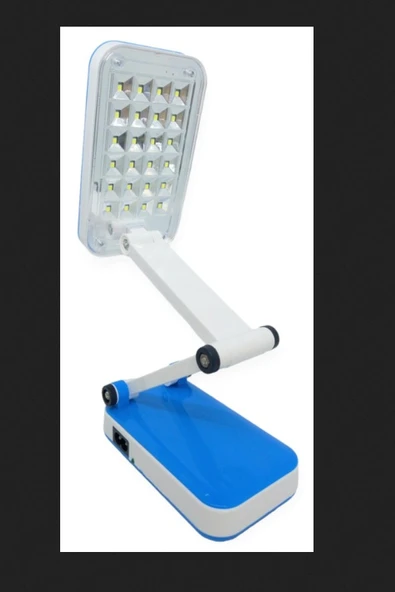 MAVİ RENK PORTATİF KATLANABİLİR ŞARJLI MASA LAMBASI TAŞINABİLİR KAMP LAMBASI KİTAP OKUMA LAMBASI - Resim 2