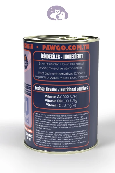 Pawgo Chicken Harmony | Tavuklu | 400g X 12 |parça Etli | Kedi Yaş Mama - 7