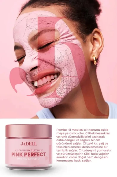 JADELL Pembe Kil Maskesi, ve Siyah Nokta Karşıtı, Aydınlatıcı ve Arındırıcı Gözenek Sıkılaştırıcı Sebum Denge Sağlayıcı Maske, 100ml - 2