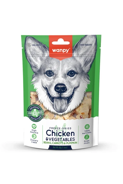 Köpek Dondurularak Kurutulmuş Tavuk Sebze Köpek Ödülü 40 Gr ürün görseli 1