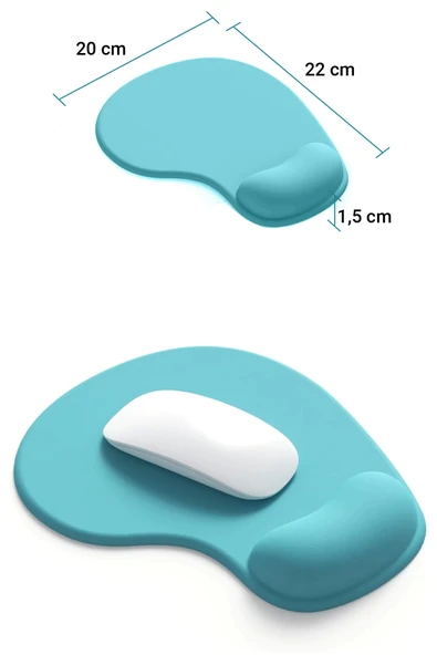 SonicTouch Bilek Destekli Mavi Damla Tipi Pürüzsüz Yüzey Dikişsiz Gamer Oyuncu Mouse Pad 20x22cm ürün görseli