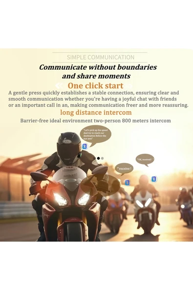 BT26 Motosiklet Kask Kulaklık Bluetooth RGB Işıklı 2 Eşleşme Özellikli 1000 Mah Intercom - 7