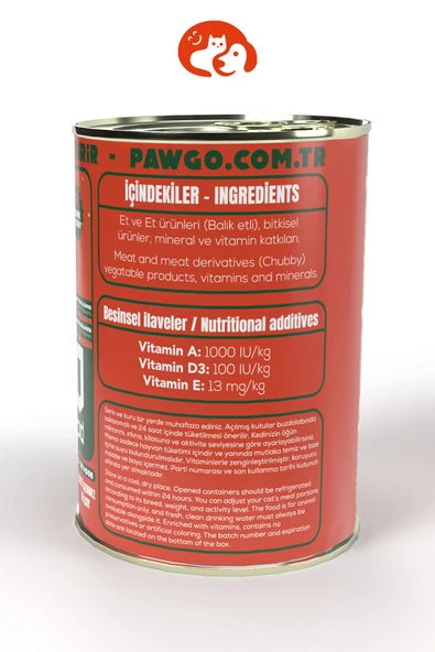 Pawgo Ocean Prime | Balıklı |400g X 24 | Parça Etli | Kedi Yaş Mama - 5