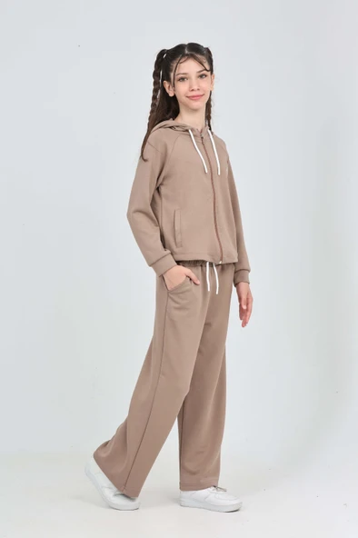 Toontoy Kız Çocuk Minimalizm Baskılı Eşofman Takım - 5