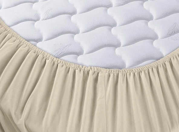 La Notte Saten Tek Kişilik Fitted Düzboya Krem