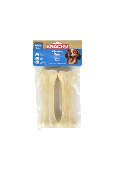 PATİLİ MARKET SNACKY Beyaz Preslenmiş Yüksek Proteinli Köpek Çiğneme Kemiği 2 Adet 145 Gr ürün görseli 1