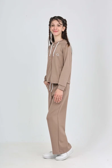 Toontoy Kız Çocuk Minimalizm Baskılı Eşofman Takım - 4