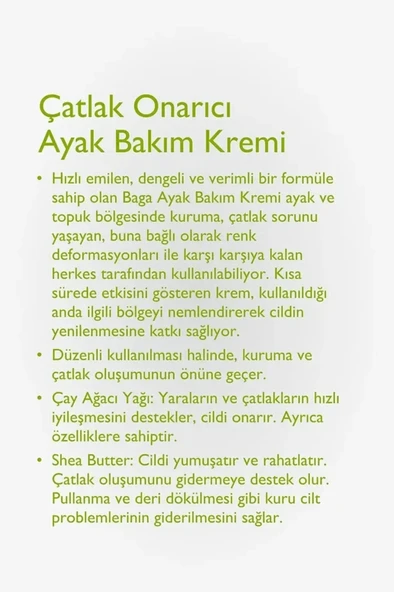 BAGA Yara ve Çatlak Onarıcı Topuk Ayak Bakım Kremi 100 ML - 6