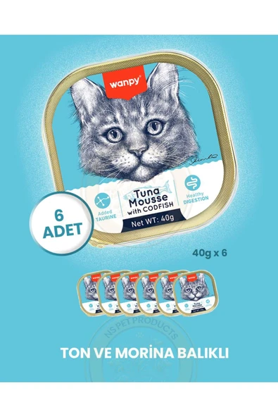 Kedi 40g 6'lı Ton & Morina Balıklı Alutray Yaş Mama ürün görseli