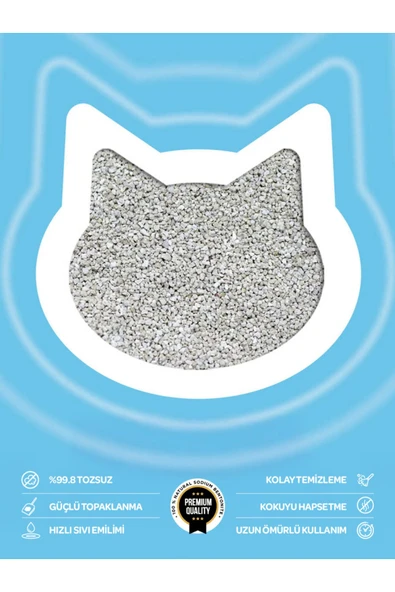 Toi Moi Topaklanan, Tozsuz, Marsilya Sabunlu Bentonit Kedi Kumu 10lt (10kg) - Resim 2