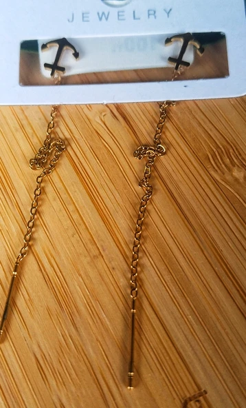 Monalisa Home Gold Renk Metalik Figürlü Sallantılı Küpe