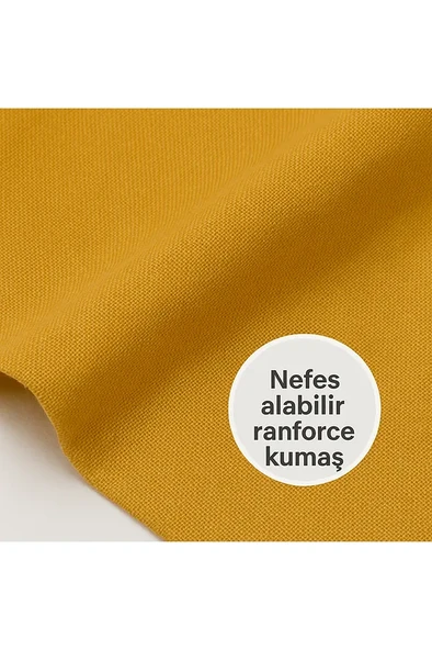 %100 Pamuk Ranforce 2'li Yastık Kılıfı, Hardal, 50x70 cm - 3