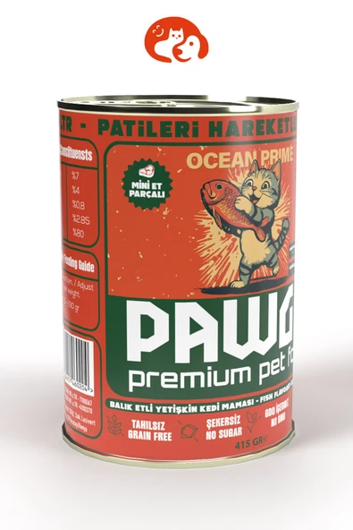 Pawgo Ocean Prime | Balıklı |400g X 24 | Parça Etli | Kedi Yaş Mama - 3