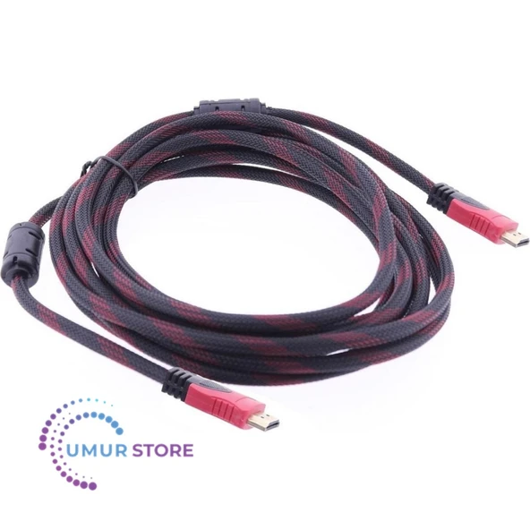 HDMI Kablosu Gold 1.4V 3D 4K Örgülü 5mt ürün görseli 1