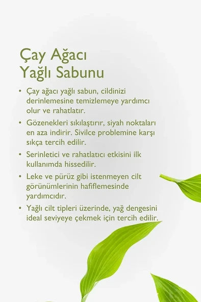 BAGA Zengin Vitamin ve Mineralli Canlandırıcı Nemlendirici Çay Ağacı Yağlı Sabun 125gr - 2