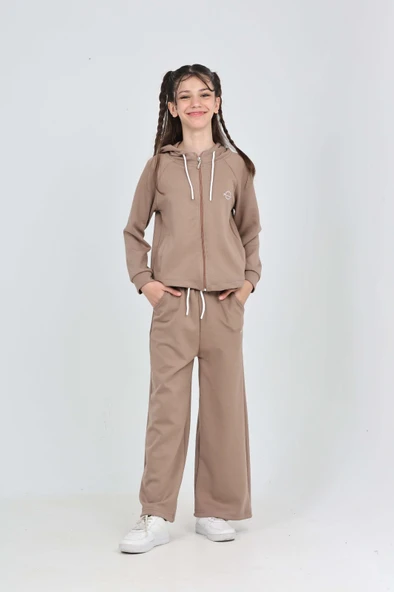 Toontoy Kız Çocuk Minimalizm Baskılı Eşofman Takım - 3