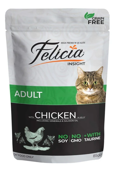 Jöle İçinde Tavuklu Taurinli Tahılsız Yetişkin Kedi Konservesi 85gr - 6 Adet - Resim 2