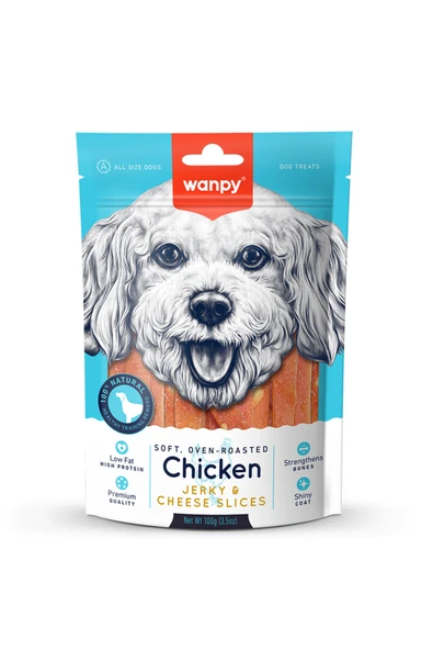 Yumuşak Tavuk & Peynir Dilimleri 100g Köpek Ödülü