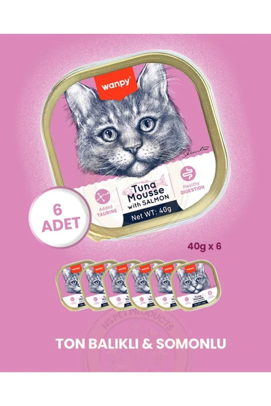 Kedi 40g 6'lı Ton Balıklı & Somonlu Alutray Yaş Mama ürün görseli 1