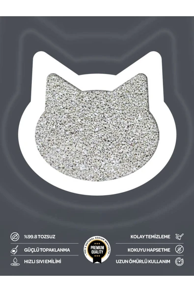 Toi Moi Koku Hapseden, Topaklanan, Tozsuz Aktif Karbonlu Bentonit Kedi Kumu 10Lt (10Kg) - 1