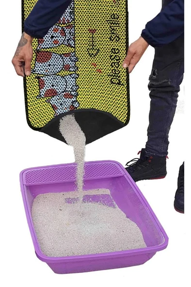 Aktunç Elekli Tuvalet Desenli Önü Kedi Kumu Paspası 60X120 cm DESEN 5 - 3