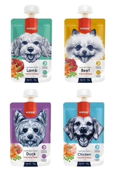 4 Çeşit Karma Taze Köpek Et Ezmesi 90 Gr. X 4 Adet ürün görseli 1