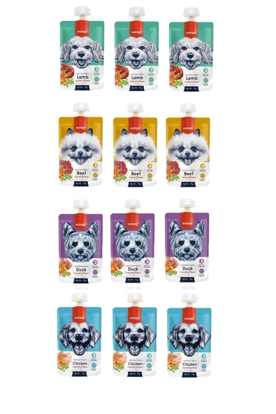 Taze Köpek Et Ezmesi 4 Çeşit Karma 90 Gr. X 12 Adet ürün görseli