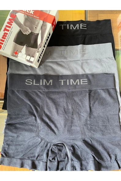 SLIM TIME SHAPER Mikrofiber Erkek Boxer 3'lü Paket Premium Ekstra Konforlu Dikişsiz Seamless ürün görseli 1