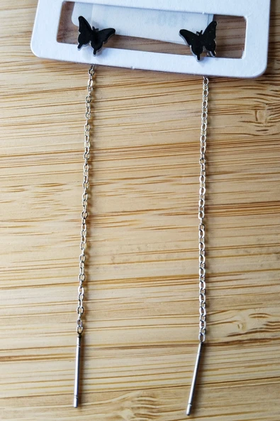 Monalisa Home Gümüş Renk Metalik Figürlü Sallantılı Küpe