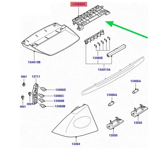 Ford Focus Mondeo Bagaj Stop Lambası Alt Plastik Braketi - Stop Yuvası 1S71F13A624AB - 6