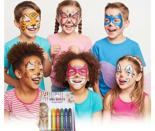 Lino Yüz Boyası 6 Renk Çevirmeli  LN-905 - Resim 3