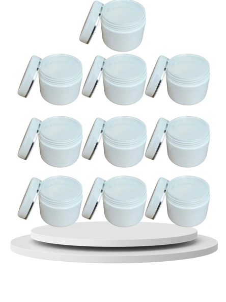 10 Adet 25 gr Parlak Şeritli Pomad Kutusu  Krem, Merhem ve Kozmetik Ürün Saklama Kabı