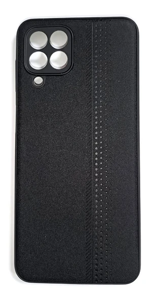 Samsung Galaxy M33 Uyumlu Deri Görünümlü Yumuşak Süet Kılıf Siyah - 1