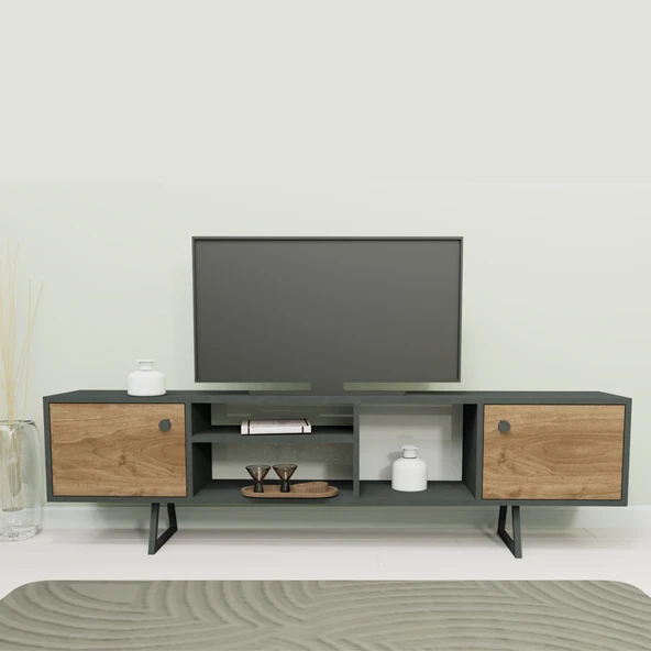 Lagomood Sally Tv Ünitesi Antrasit Ceviz ürün görseli