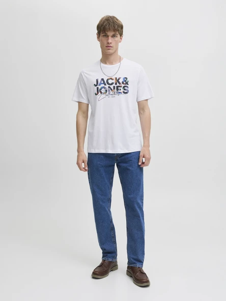 JACK JONES Erkek Renkli Yazı Baskılı Tişört 12278523 - 6